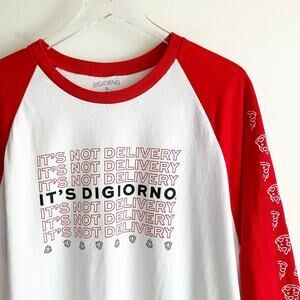 DiGiorno XL It's Not Delivery Pizza Shirt Raglan Sleeve Baseball Jersey